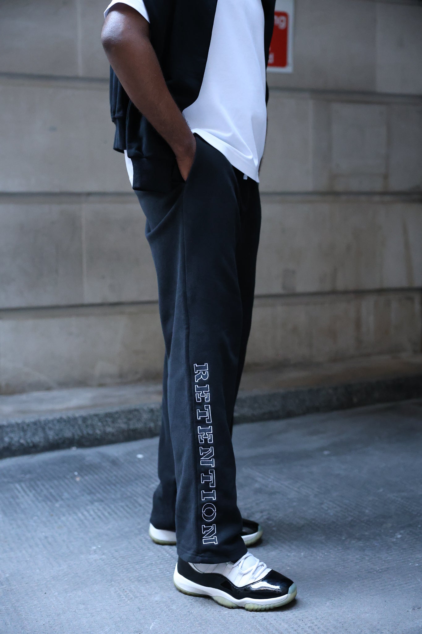 Retention Zero Year Wide-Leg Tracksuit Bottoms – Black