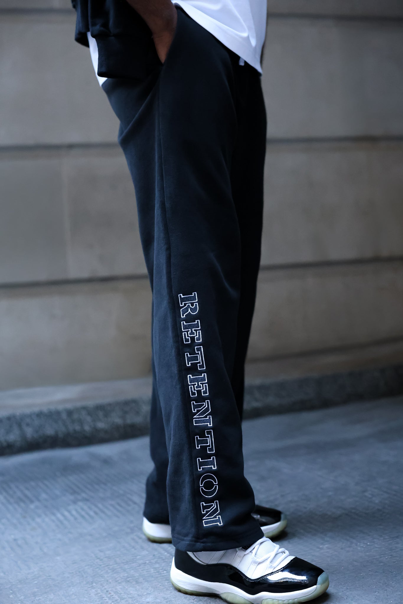 Retention Zero Year Wide-Leg Tracksuit Bottoms – Black